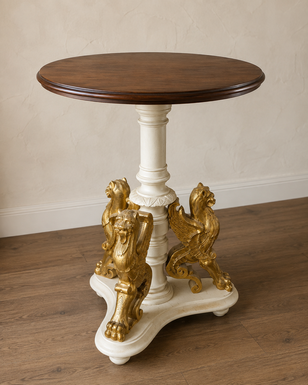 Runder Vintage Beistelltisch mit Greifen – Leonora