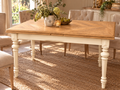 Ausziehbarer Esstisch „Laurent“ – Creme & Naturholz – 115–215 cm