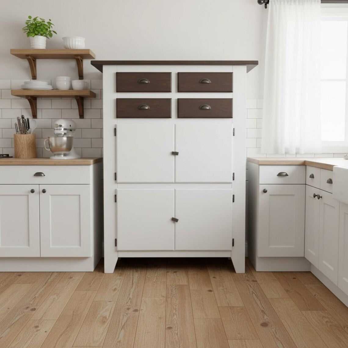 Vintage Küchenschrank mit Schubladen – Vorratsschrank Landhausstil | Miranda