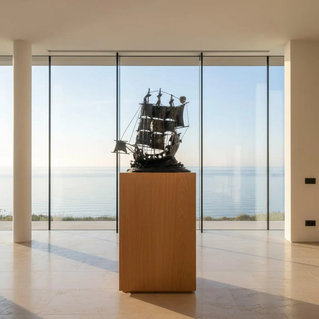 Handgefertigte Segelschiff Skulptur aus Stahl – Maritime Metallkunst Unikat „Sturmbrecher“