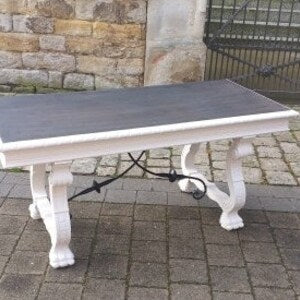 Vintage Couchtisch im Landhausstil – Shabby Chic Wohnzimmertisch Weiß & Dunkelbraun