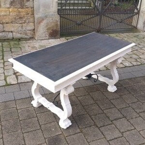 Vintage Couchtisch im Landhausstil – Shabby Chic Wohnzimmertisch Weiß & Dunkelbraun