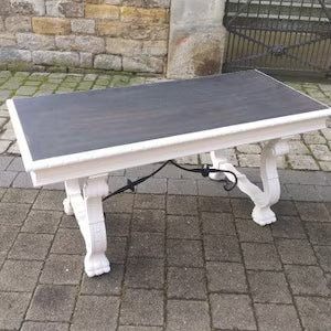Vintage Couchtisch im Landhausstil – Shabby Chic Wohnzimmertisch Weiß & Dunkelbraun