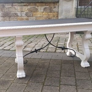 Vintage Couchtisch im Landhausstil – Shabby Chic Wohnzimmertisch Weiß & Dunkelbraun