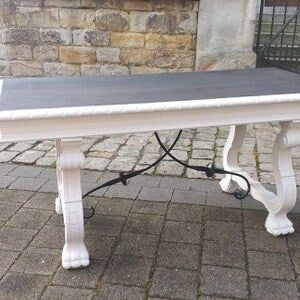 Vintage Couchtisch im Landhausstil – Shabby Chic Wohnzimmertisch Weiß & Dunkelbraun
