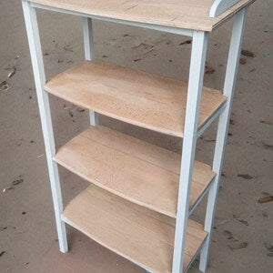 Vintage Regal aus Holz – schmales Landhausregal mit 4 Ablagen – Steven