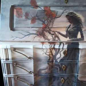Vintage Sekretär mit Vitrine & Schreibklappe – großer Schreibschrank mit Stauraum – Alisa
