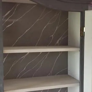 Vintage Sekretär mit Vitrine & Schreibklappe – großer Schreibschrank mit Stauraum – Alisa