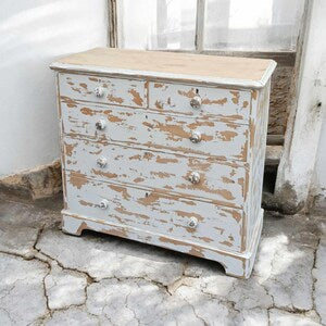 Shabby Chic Kommode aus Holz – Vintage Schubladenkommode im Used Look – Thio