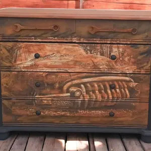Industrial Kommode mit Schraubenschlüssel-Griffen – Vintage Sideboard in Rostoptik – Klaus
