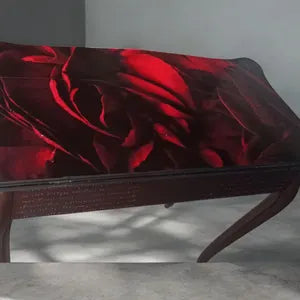 Klappbarer Vintage Esstisch für kleine Räume – 90 × 90 cm – Rot Schwarz – Mila
