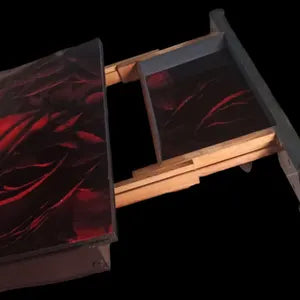 Klappbarer Vintage Esstisch für kleine Räume – 90 × 90 cm – Rot Schwarz – Mila