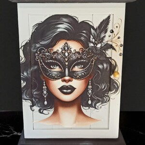 Vintage Schlüsselkasten mit venezianischem Maskenmotiv | Schlüsselbox Wanddeko | Anna-Lena
