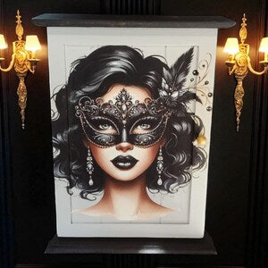 Vintage Schlüsselkasten mit venezianischem Maskenmotiv | Schlüsselbox Wanddeko | Anna-Lena