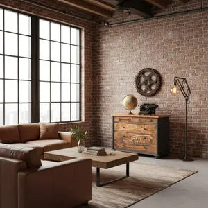 Industrial Kommode mit Schraubenschlüssel-Griffen – Vintage Sideboard in Rostoptik – Klaus