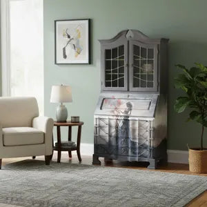 Vintage Sekretär mit Vitrine & Schreibklappe – großer Schreibschrank mit Stauraum – Alisa