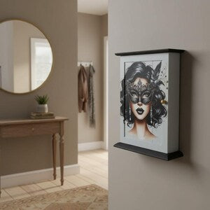 Vintage Schlüsselkasten mit venezianischem Maskenmotiv | Schlüsselbox Wanddeko | Anna-Lena