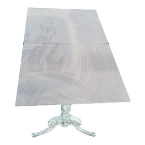 Vintage Klapptisch mit Kranichmotiv – Beistelltisch mit Stauraum & Alcantara – Silberkranich