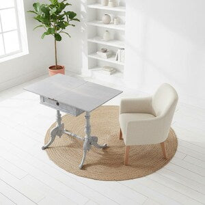 Vintage Klapptisch mit Kranichmotiv – Beistelltisch mit Stauraum & Alcantara – Silberkranich