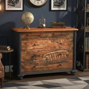 Industrial Kommode mit Schraubenschlüssel-Griffen – Vintage Sideboard in Rostoptik – Klaus