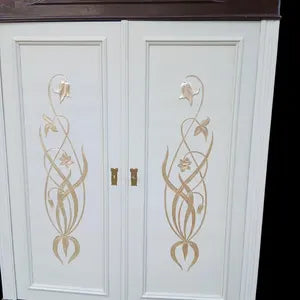 Jugendstil Vintage Kleiderschrank – zerlegbarer Steckschrank in Creme & Schokobraun – Aurora
