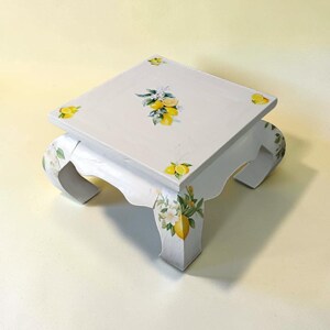 Mediterraner Couchtisch mit Zitronenmotiv – Vintage Landhaus Massivholz