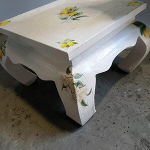 Mediterraner Couchtisch mit Zitronenmotiv – Vintage Landhaus Massivholz