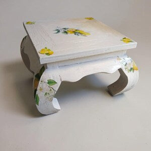 Mediterraner Couchtisch mit Zitronenmotiv – Vintage Landhaus Massivholz