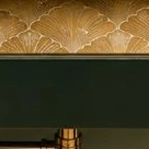 Vintage Waschtisch mit Waschbecken – Grün & Gold – aufgearbeitete Badkonsole – Arabella