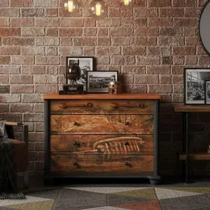 Industrial Kommode mit Schraubenschlüssel-Griffen – Vintage Sideboard in Rostoptik – Klaus