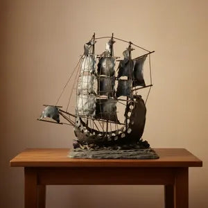 Handgefertigte Segelschiff Skulptur aus Stahl – Maritime Metallkunst Unikat „Sturmbrecher“