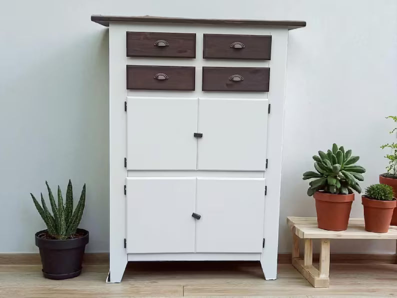 Vintage Küchenschrank mit Schubladen – Vorratsschrank Landhausstil | Miranda