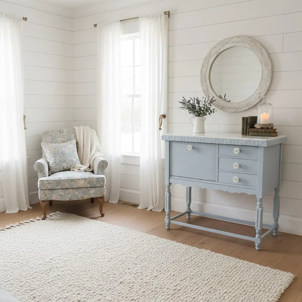 Vintage Kommode mit Fliesenplatte – Landhaus Sideboard ELARA