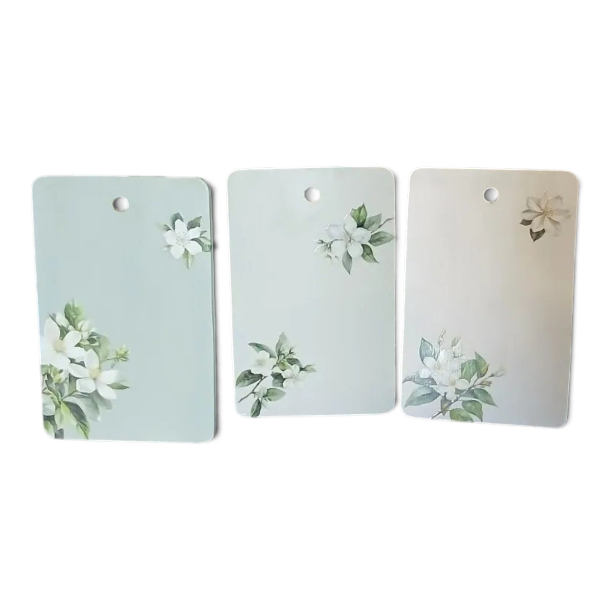 Vintage Holzbrettchen 6er-Set mit Ständer – Blumen Cottagecore