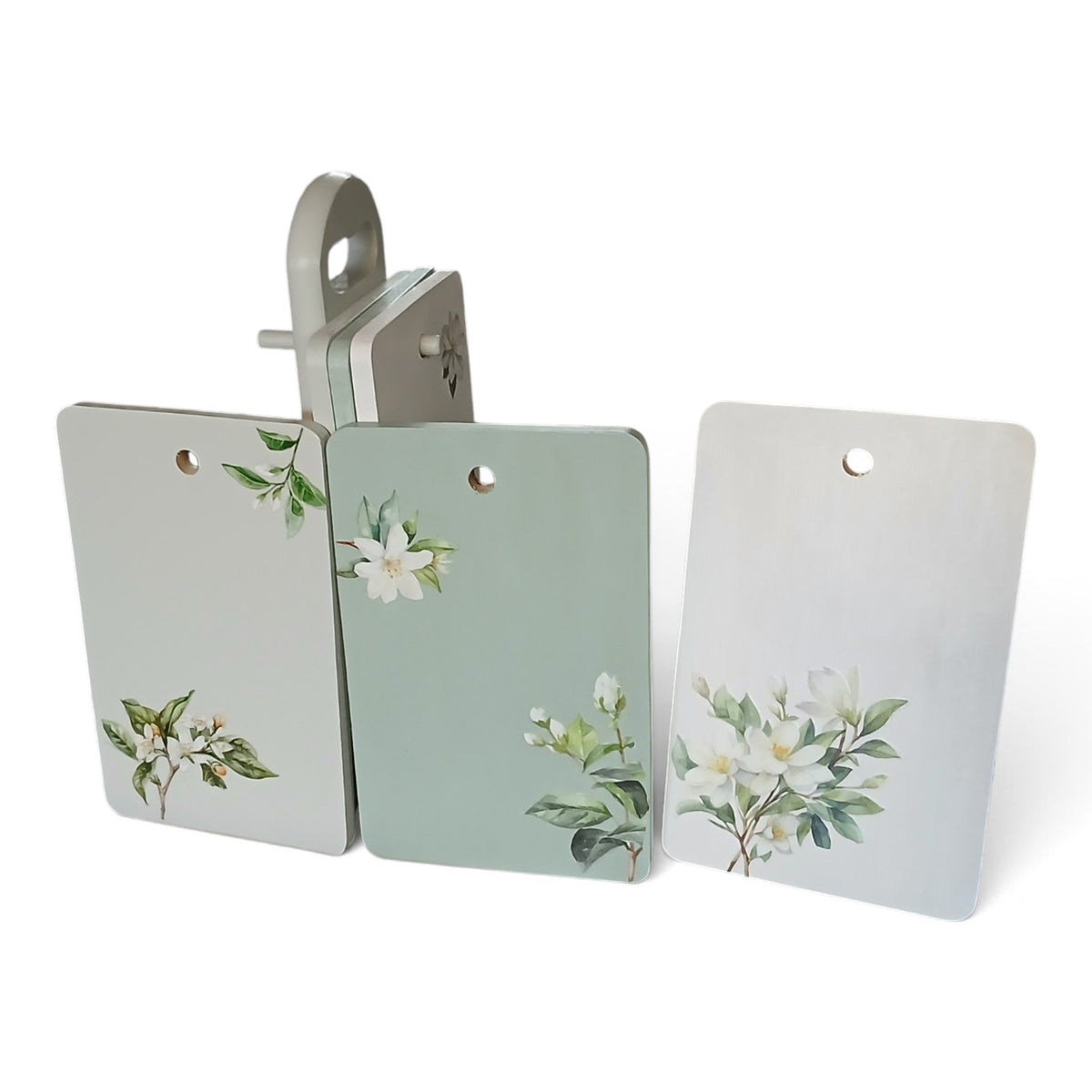 Vintage Holzbrettchen 6er-Set mit Ständer – Blumen Cottagecore